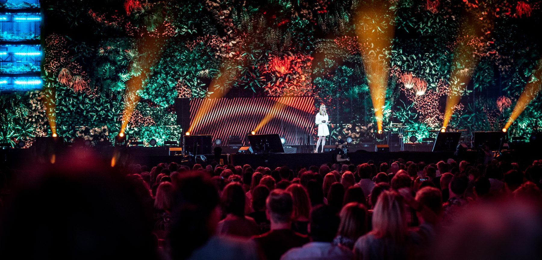 Nadine Bongaerts speaking on the Love Tomorrow stage at Tomorrowland